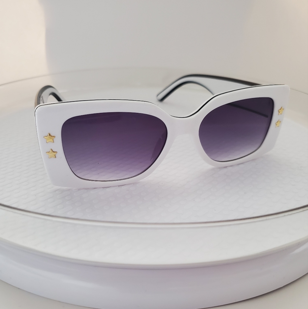 White Sunglasses with Star Accents